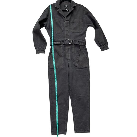 AG Adriano Goldschmied Ryleigh Utility Denim Jumpsuit Sulfur Black SM NWT $298 - Picture 12 of 13